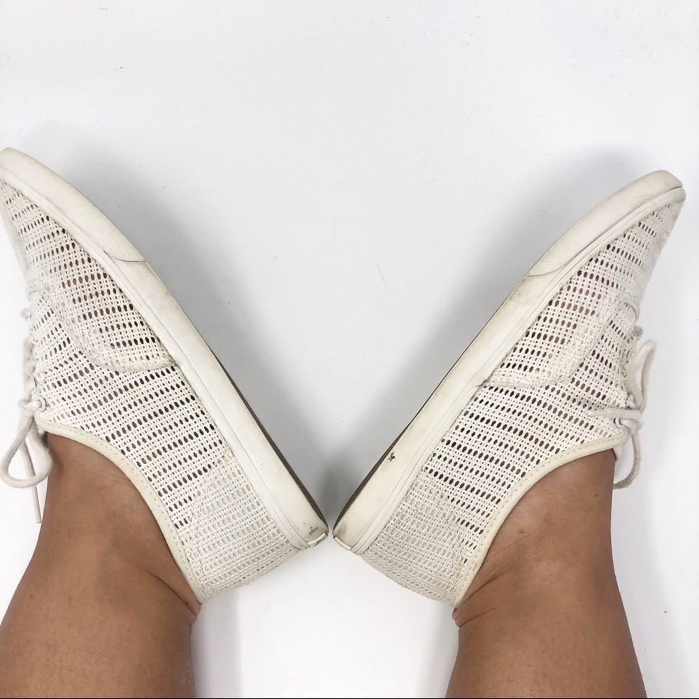 VANS | Cream Ivory Knit Lace Up Tie Sneakers Tennis Shoes Women’s Size 8 - Picture 11 of 13